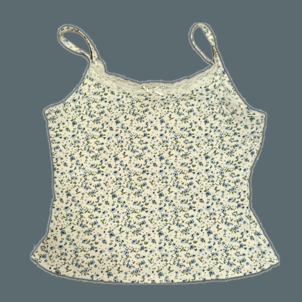 floral lace trim camisole